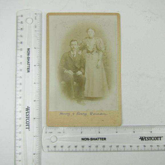 Cabinet Card Photograph Man & Woman Henry & Rosey Raman of Darke Co Ohio Antique - Picture 5 of 15